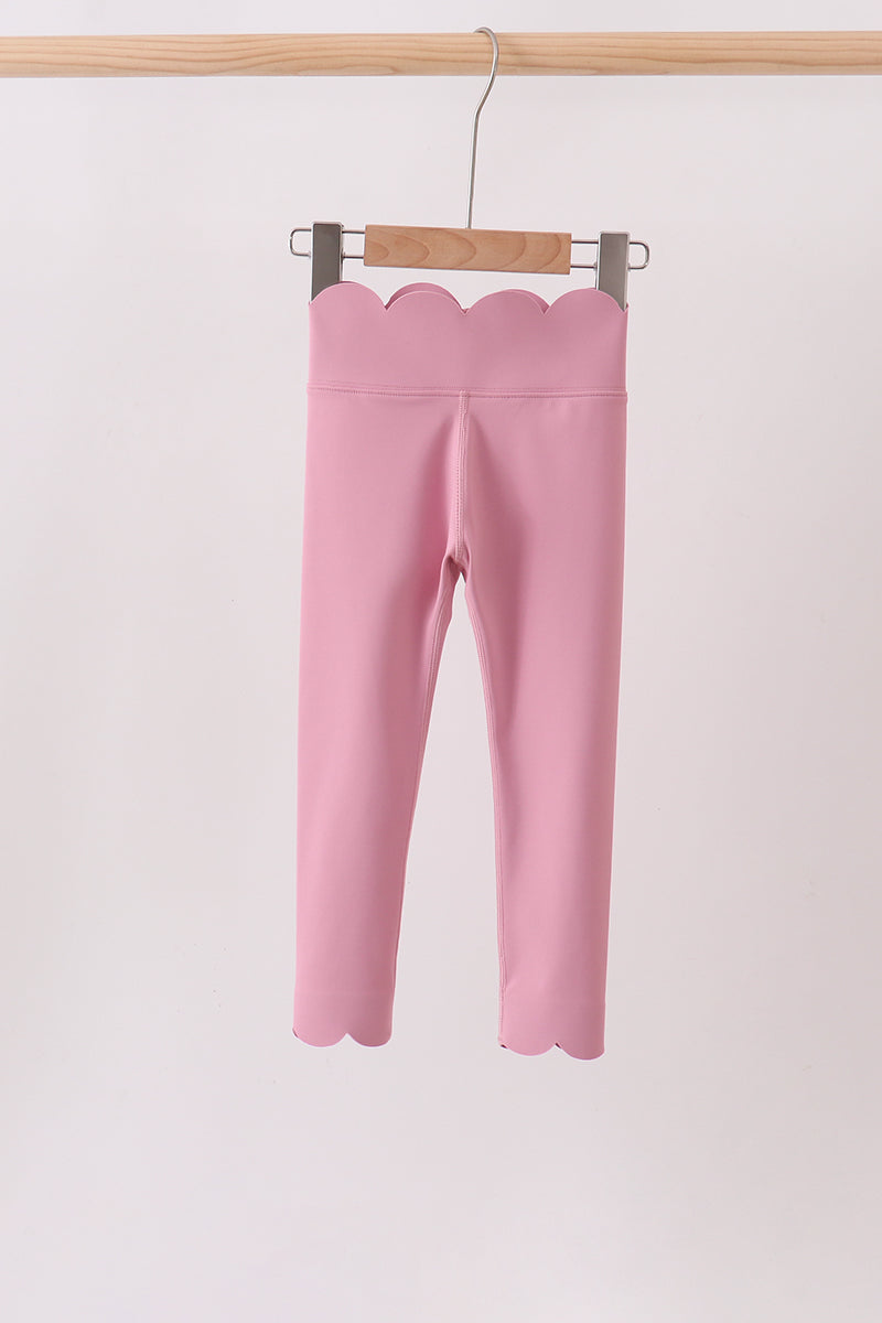 Lilac Scalloped Yoga Active Leggings - Aaria Tees Aaria Tees