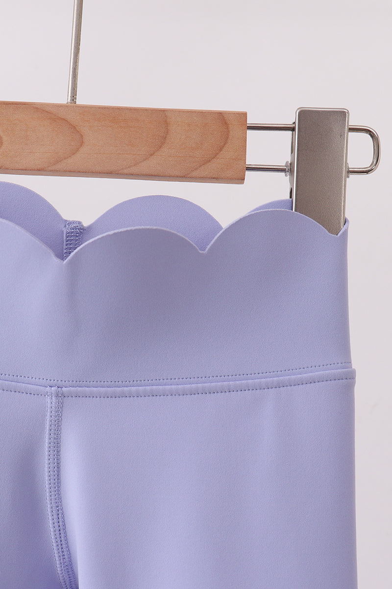 Violet Scalloped Yoga Active Leggings - Aaria Tees Aaria Tees