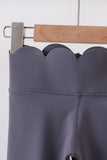 Gray Scalloped Yoga Active Leggings - Aaria Tees Aaria Tees