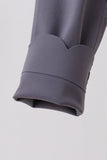 Gray Scalloped Yoga Active Leggings - Aaria Tees Aaria Tees