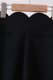 Black Scalloped Mom Yoga Active Leggings - Aaria Tees Aaria Tees