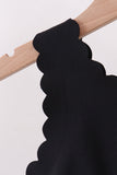 Black Scalloped Yoga Skorts Set - Aaria Tees Aaria Tees