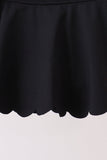 Black Scalloped Yoga Skorts Set - Aaria Tees Aaria Tees