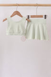 Green Scalloped Yoga Skorts Set - Aaria Tees Aaria Tees