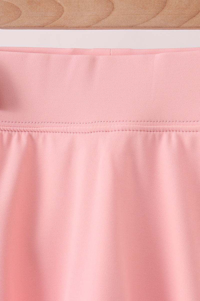 Pink Scalloped Yoga Skorts Set - Aaria Tees Aaria Tees