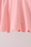 Pink Scalloped Yoga Skorts Set - Aaria Tees Aaria Tees