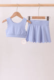 Violet Scalloped Yoga Skorts Set - Aaria Tees Aaria Tees