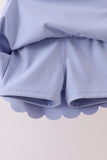 Violet Scalloped Yoga Skorts Set - Aaria Tees Aaria Tees