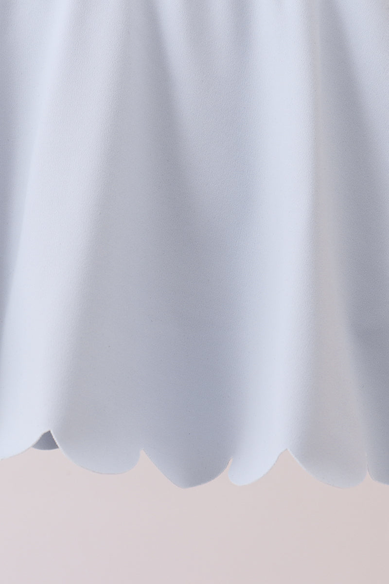 Blue Scalloped Yoga Skorts Set - Aaria Tees Aaria Tees