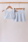Blue Scalloped Yoga Skorts Set - Aaria Tees Aaria Tees