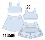 Blue Scalloped Yoga Skorts Set Aaria Tees