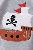Gray Ship Applique Bubble - Aaria Tees Aaria Tees