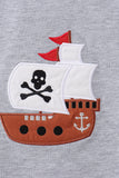 Gray Ship Applique Top - Aaria Tees Aaria Tees
