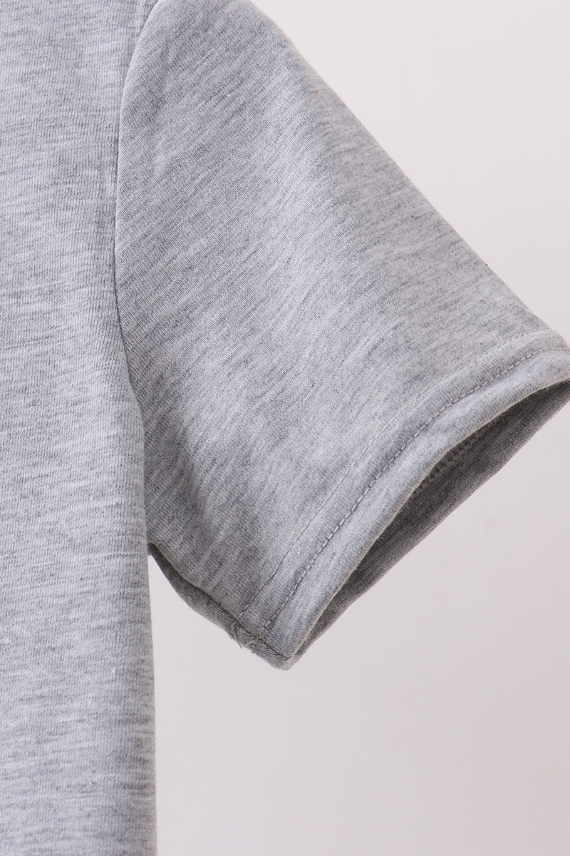 Gray Ship Applique Top - Aaria Tees Aaria Tees