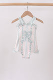 Bow Floral Applique Knit Bubble - Aaria Tees Aaria Tees