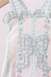 Bow Floral Applique Knit Bubble - Aaria Tees Aaria Tees