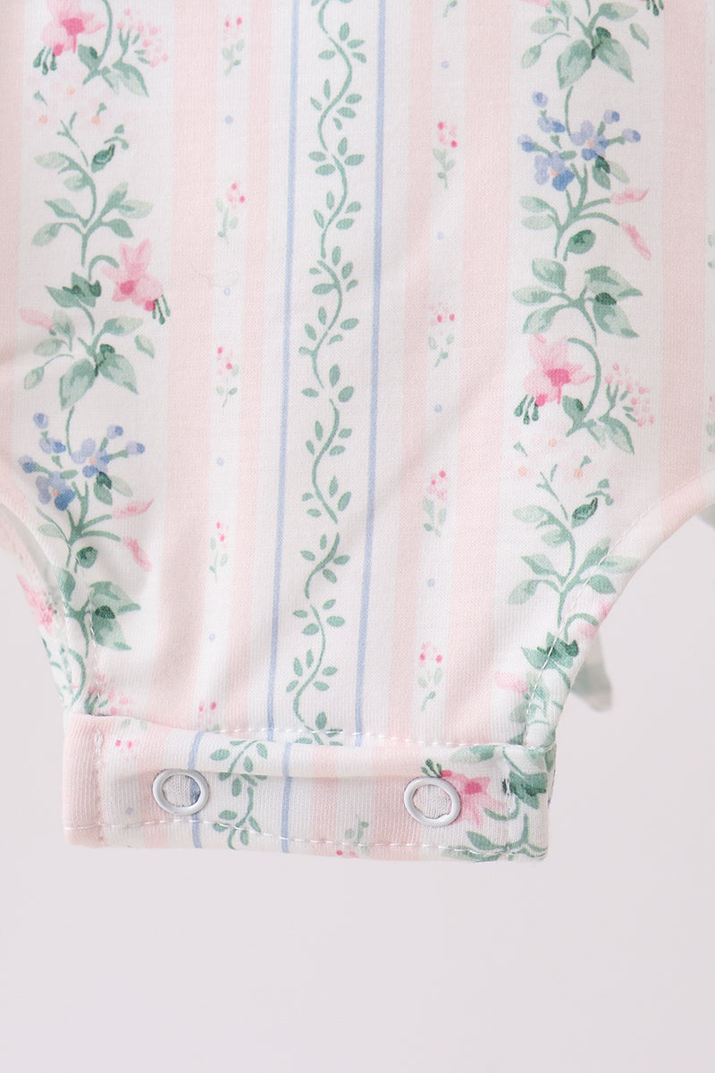 Bow Floral Applique Knit Bubble - Aaria Tees Aaria Tees