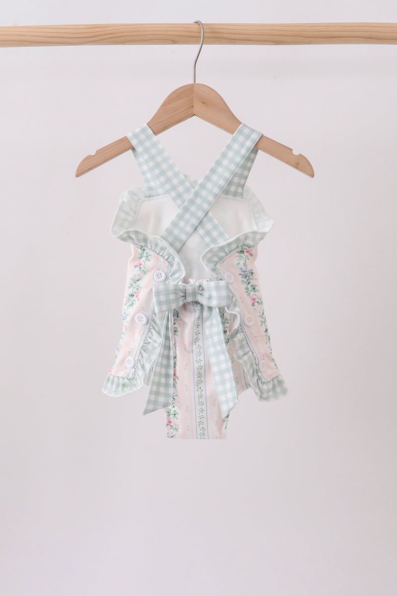 Bow Floral Applique Knit Bubble - Aaria Tees Aaria Tees