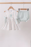 Bow Floral Applique Knit Bloomer Set - Aaria Tees Aaria Tees