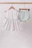 Bow Floral Applique Knit Bloomer Set - Aaria Tees Aaria Tees