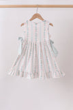 Bow Floral Applique Knit Dress - Aaria Tees Aaria Tees