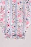 Pink Floral Bow Applique Bow Bubble Aaria Tees