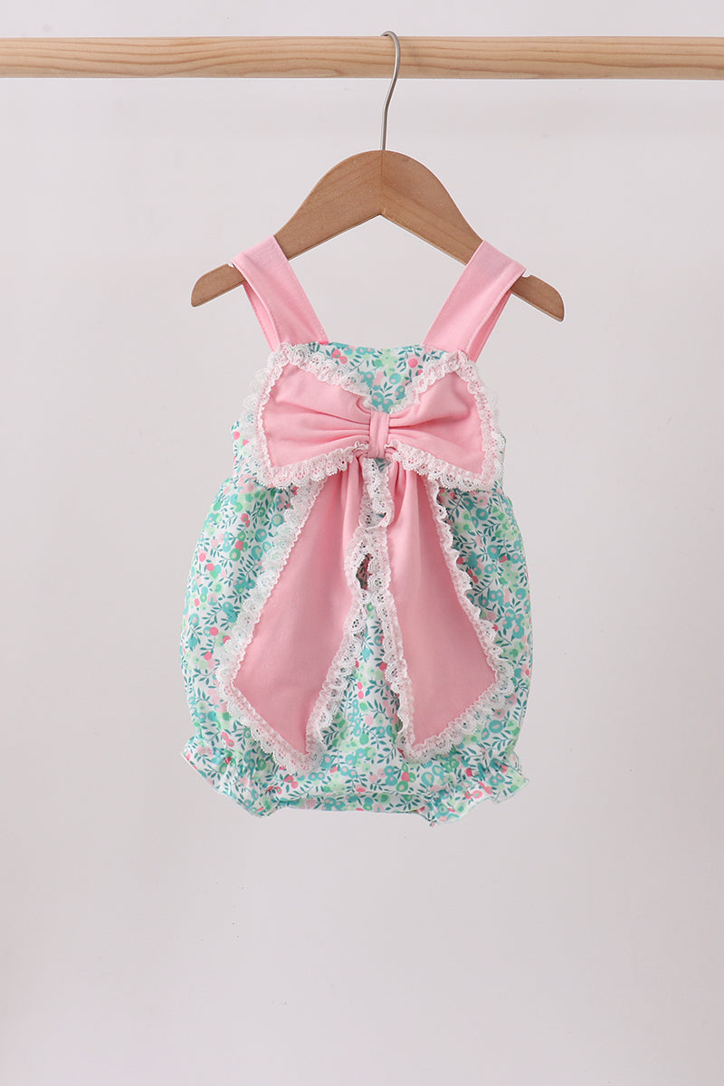 Pink Bow Floral Knit Bubble - Aaria Tees Aaria Tees