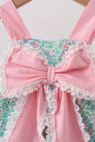 Pink Bow Floral Knit Bubble - Aaria Tees Aaria Tees