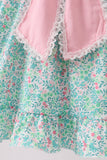 Pink Bow Floral Knit Dress - Aaria Tees Aaria Tees