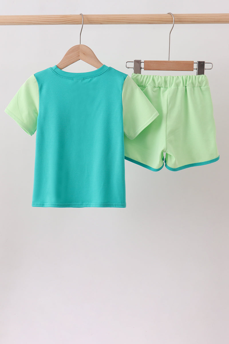 Blue Colorblock Knit Set - Aaria Tees Aaria Tees
