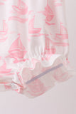 Pink Sailboat Embroidered Knit Bubble - Aaria Tees Aaria Tees