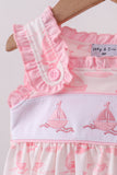 Pink Sailboat Embroidered Knit Bloomer Set - Aaria Tees Aaria Tees
