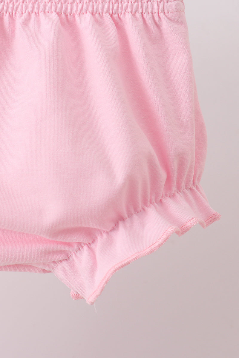 Pink Sailboat Embroidered Knit Bloomer Set - Aaria Tees Aaria Tees