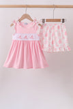 Pink Sailboat Embroidered Knit Set - Aaria Tees Aaria Tees