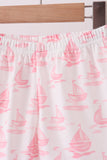 Pink Sailboat Embroidered Knit Set - Aaria Tees Aaria Tees