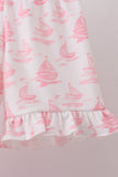 Pink Sailboat Embroidered Knit Set - Aaria Tees Aaria Tees