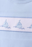 Blue Sailboat Embroidered Knit Set - Aaria Tees Aaria Tees