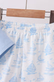 Blue Sailboat Embroidered Knit Set - Aaria Tees Aaria Tees
