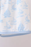 Blue Sailboat Embroidered Knit Set - Aaria Tees Aaria Tees