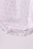 Pink Bow Smocked Swiss Dot Bubble - Aaria Tees Aaria Tees