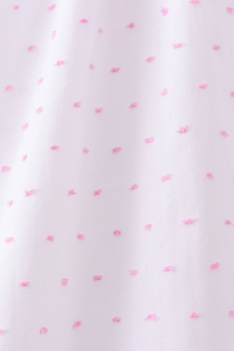 Pink Bow Smocked Swiss Dot Shorts Set - Aaria Tees Aaria Tees