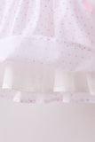 Pink Bow Smocked Swiss Dot Shorts Set - Aaria Tees Aaria Tees