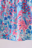 Pink tropical floral print ruffle bow bloomer set - Aaria Tees Aaria Tees