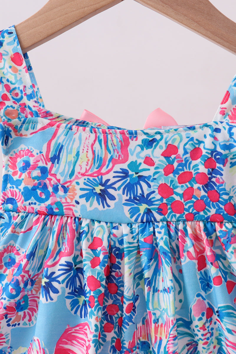 Pink tropical floral print ruffle shorts set - Aaria Tees Aaria Tees