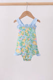 Green lemon print ruffle bubble - Aaria Tees Aaria Tees