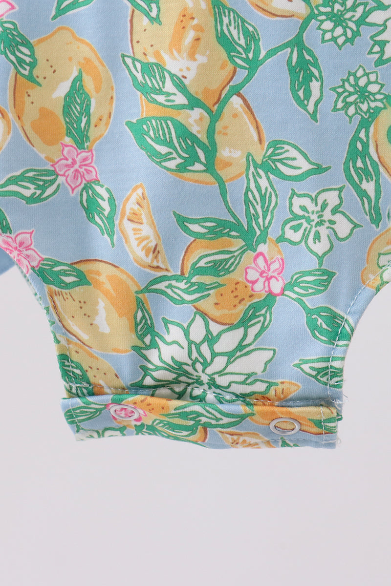 Green lemon print ruffle bubble - Aaria Tees Aaria Tees