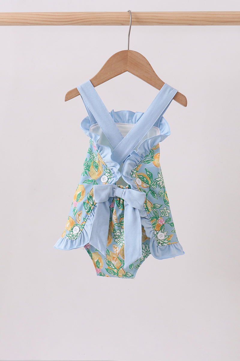Green lemon print ruffle bubble - Aaria Tees Aaria Tees