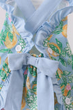 Green lemon print ruffle bubble - Aaria Tees Aaria Tees
