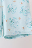 Blue Turtle Bamboo Pajama Set Aaria Tees