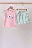Green Golf Embroidered Skorts Set - Aaria Tees Aaria Tees